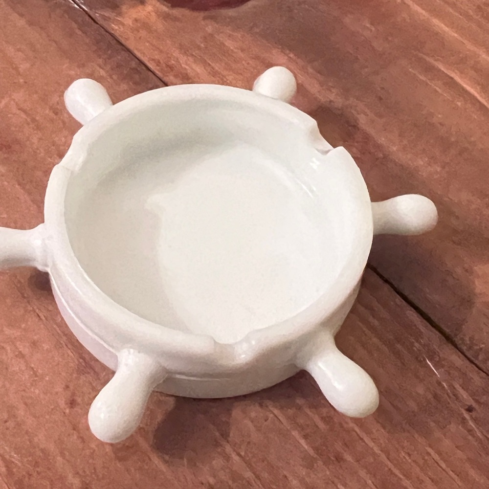 Nautical White Ceramic Ashtray